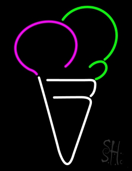Cone Multicolored Ice Cream LED Neon Sign