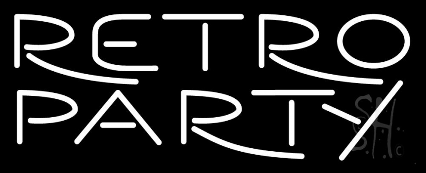 White Retro Party LED Neon Sign