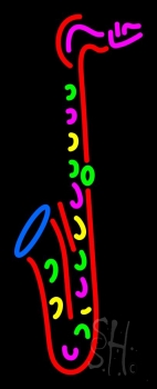 Yellow Saxophone LED Neon Sign