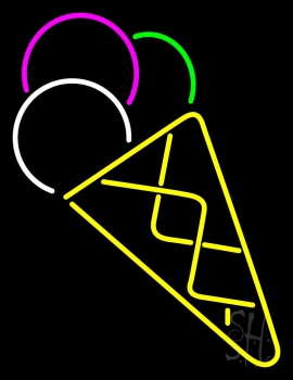 Multicolored Ice Cream Cone LED Neon Sign