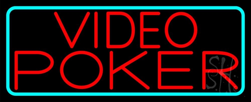 Red Video Poker LED Neon Sign