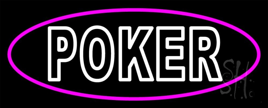 White Poker With LED Neon Sign