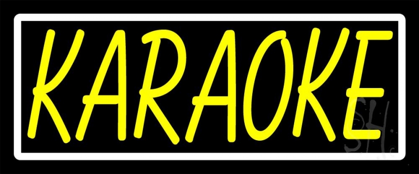 Yellow Karaoke Border LED Neon Sign