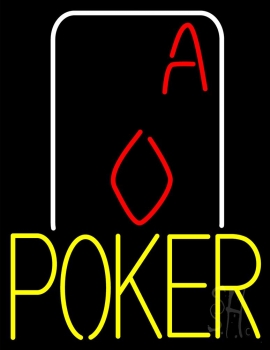 Yellow Poker With Cards LED Neon Sign