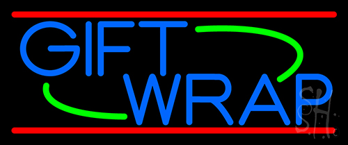 Blue Gift Wrap LED Neon Sign