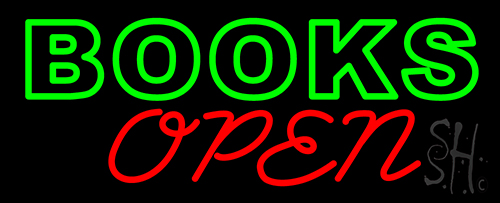 Books Red Open LED Neon Sign