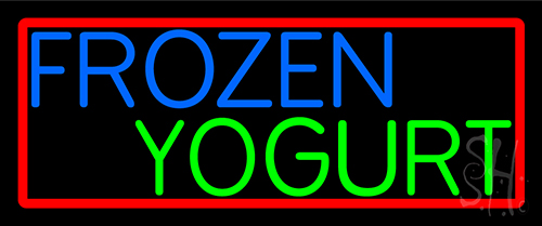 Blue Green Frozen Yogurt LED Neon Sign