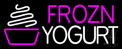 Pink N White Frozen Yogurt LED Neon Sign
