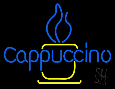 Blue Cappuccino Cup LED Neon Sign