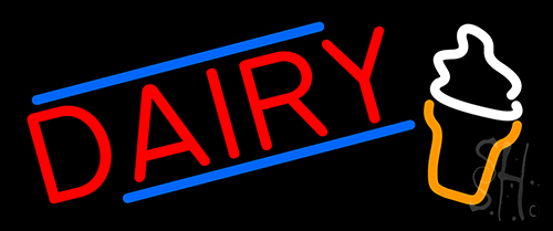 Red Dairy With Logo LED Neon Sign