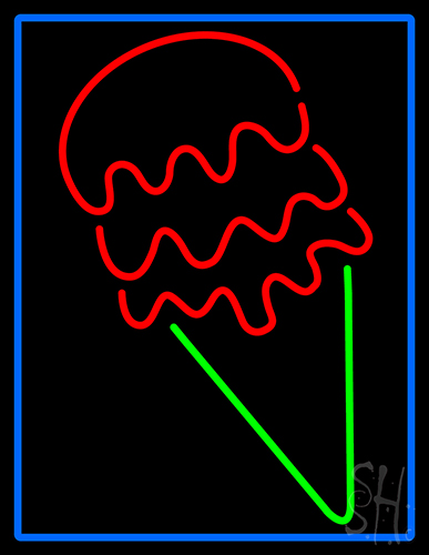 Red Green Ice Cream Cone LED Neon Sign