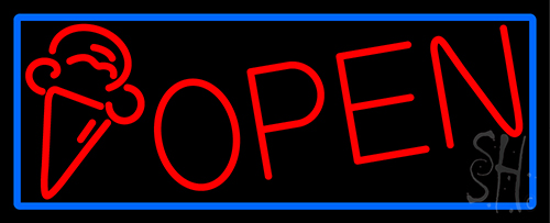Red Ice Cream Cone LED Neon Sign
