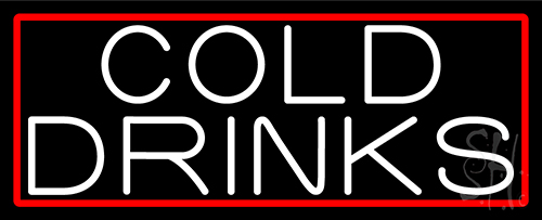 White Cold Drinks LED Neon Sign