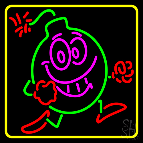 Fire Work Cartoon Logo 1 LED Neon Sign