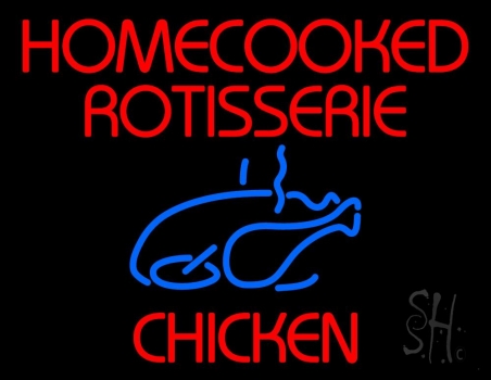 Red Homecooked Rotisserie Chicken LED Neon Sign