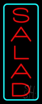 Red Salad With Blue Border LED Neon Sign