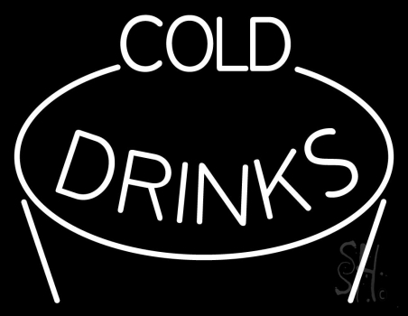 White Cold Drinks LED Neon Sign