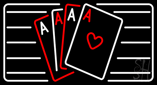 Poker Cards Icon 6 LED Neon Sign