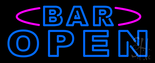 Blue Bar Open Double Stroke LED Neon Sign