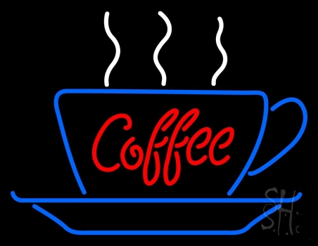 Red Coffee Inside Cup LED Neon Sign