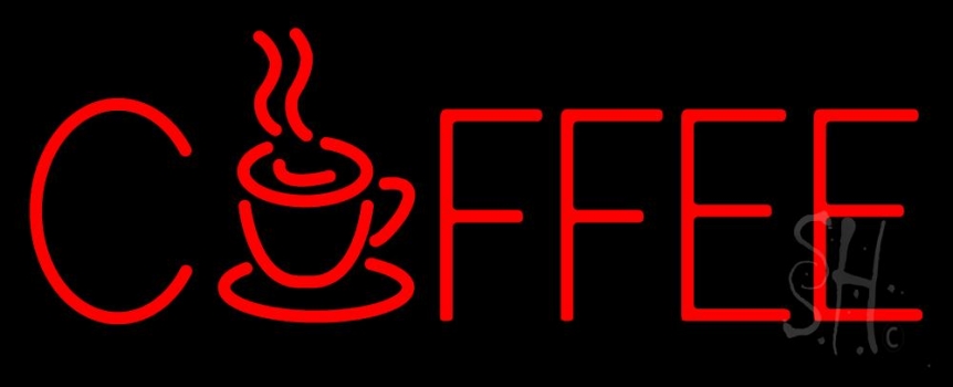 Red Coffee Mug LED Neon Sign