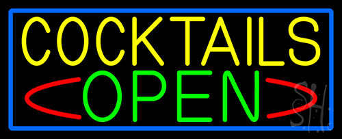 Cocktails Open LED Neon Sign