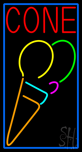 Cone Multicolored Ice Cream LED Neon Sign