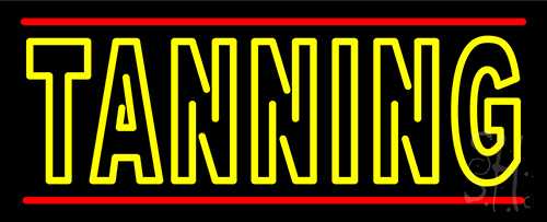 Double Stroke Yellow Tanning LED Neon Sign