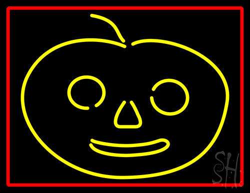 Jack O Lantern With Red Border LED Neon Sign