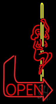 Pole Dance Girl Open LED Neon Sign