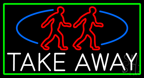 Take Away Man With Green Border LED Neon Sign