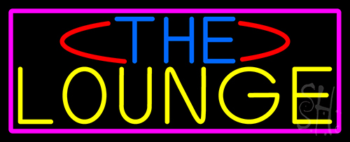 The Lounge With Pink Border LED Neon Sign