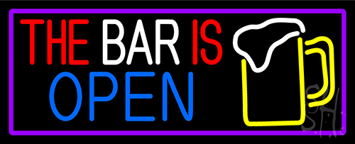 This Bar Is Open With Beer Mug LED Neon Sign