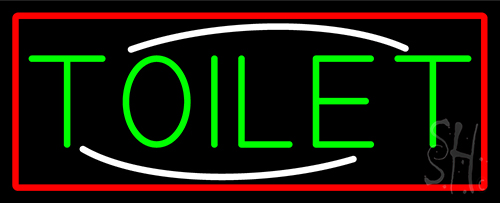 Toilet With Red Border LED Neon Sign