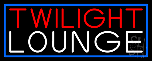 Twilight Lounge With Blue Border LED Neon Sign