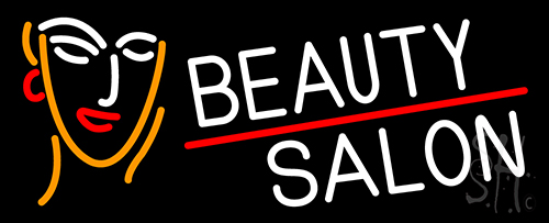 White Beauty Salon With Girl LED Neon Sign