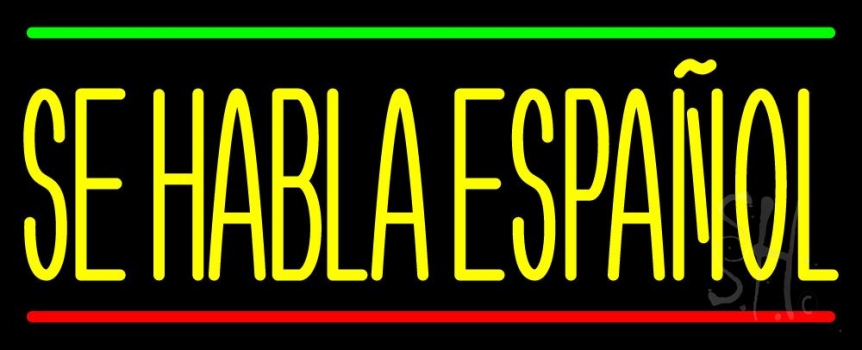 Yellow Se Habla Espanol LED Neon Sign