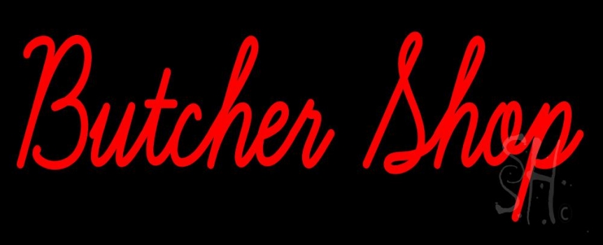Red Butcher Shop LED Neon Sign