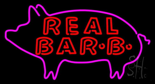 Real Bar B Q LED Neon Sign