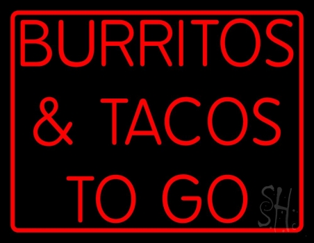 Red Burritos And Tacos To Go LED Neon Sign