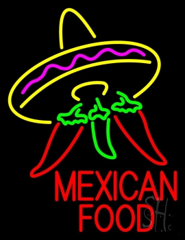 Red Mexican Food Logo LED Neon Sign