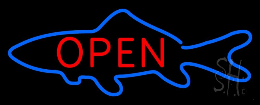 Open Inside Fish Logo LED Neon Sign