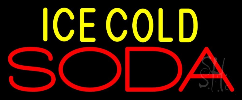 Ice Cold Double Stroke Soda 1 LED Neon Sign