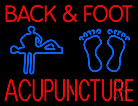 Back And Foot Logo Acupuncture LED Neon Sign