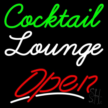 Cursive Cocktail Lounge Open 2 LED Neon Sign