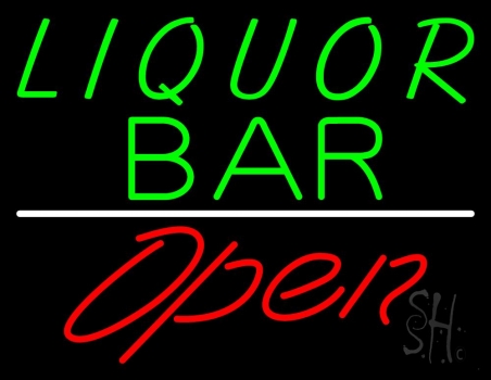 Liquor Bar Open 2 LED Neon Sign