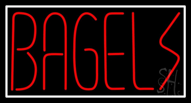 Bagels With White Border LED Neon Sign