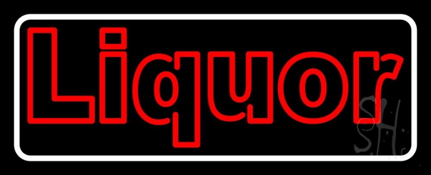 Double Stroke Red Liquor LED Neon Sign