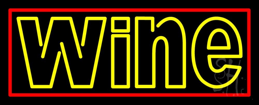 Double Stroke Red Wine With Red Border LED Neon Sign