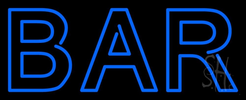Double Stroke Blue Bar LED Neon Sign